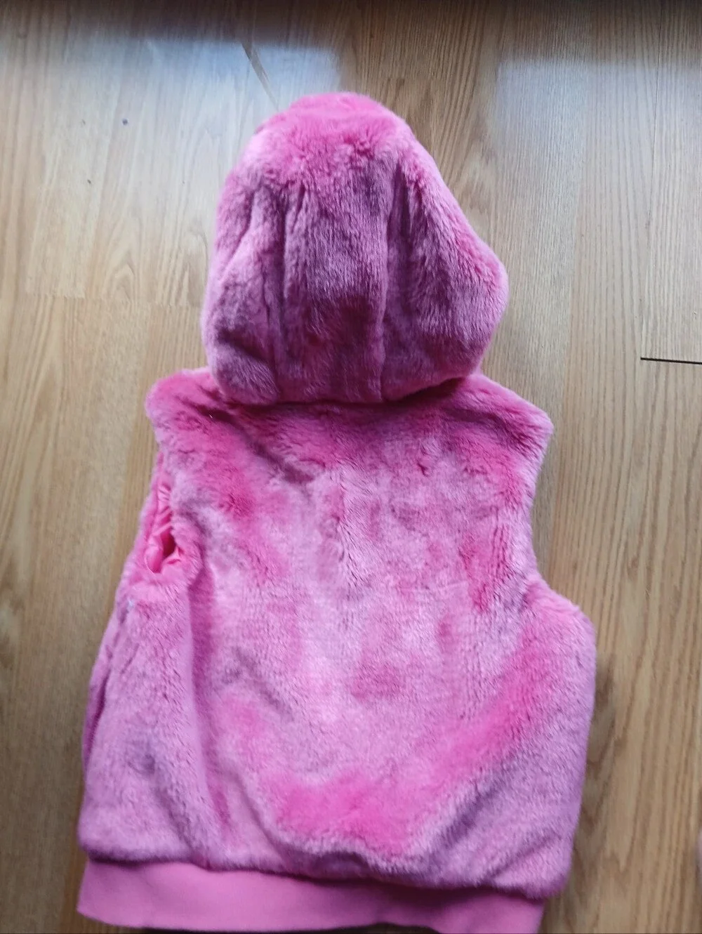 Bright Pink Faux Fur Hooded Vest by Gymboree - Sz M
